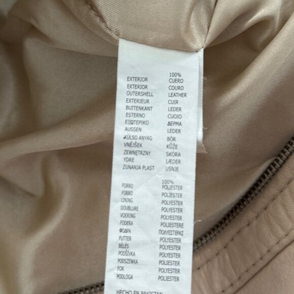 Genuine Leather Bomber Moto Jacket by Stradivarius Size XS 0 2 - Picture 11 of 11